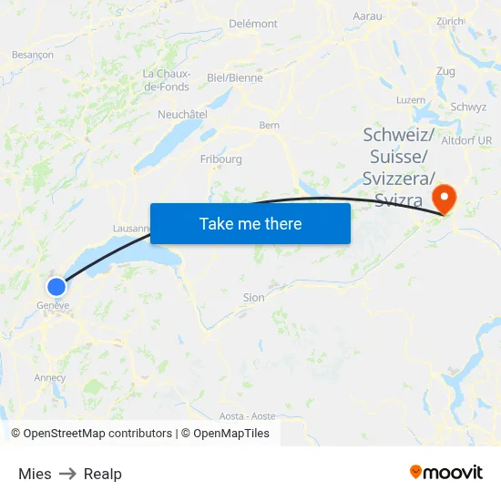 Mies to Realp map