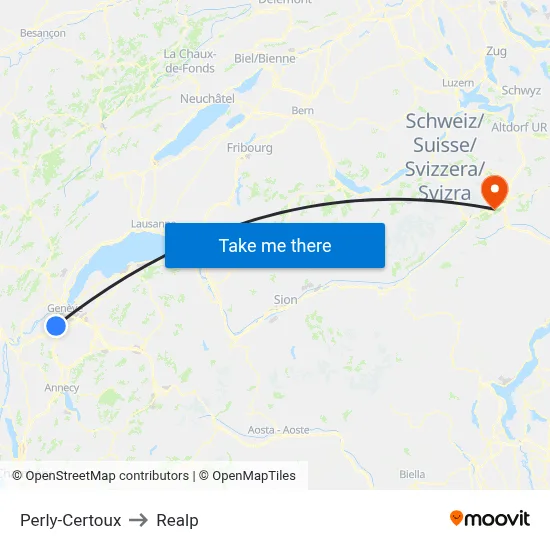 Perly-Certoux to Realp map