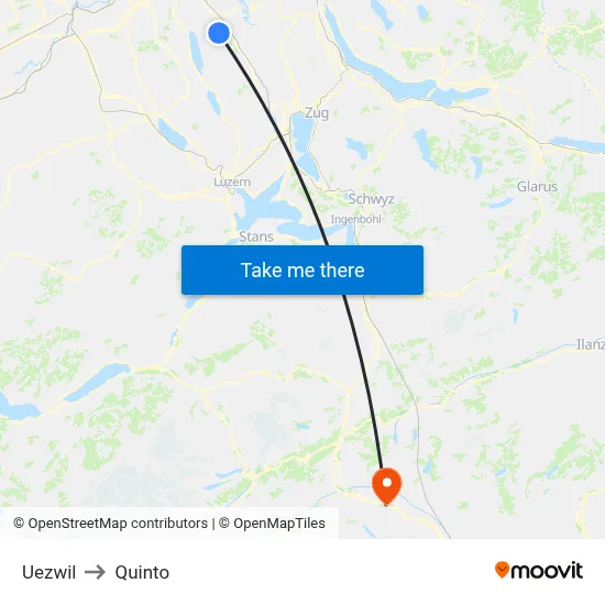 Uezwil to Quinto map