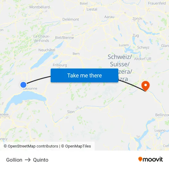 Gollion to Quinto map