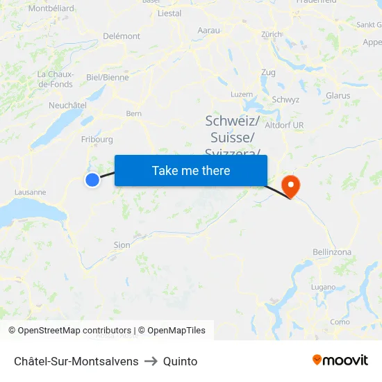 Châtel-Sur-Montsalvens to Quinto map