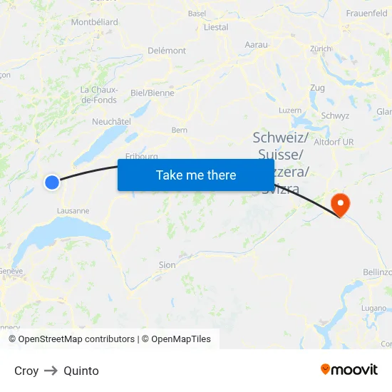 Croy to Quinto map