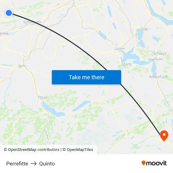 Perrefitte to Quinto map