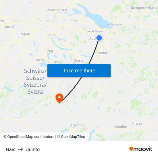 Gais to Quinto map