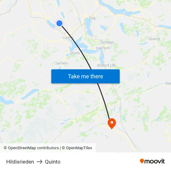 Hildisrieden to Quinto map