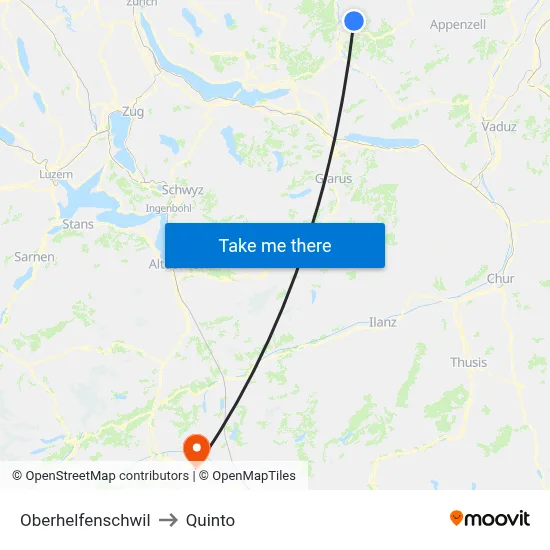 Oberhelfenschwil to Quinto map