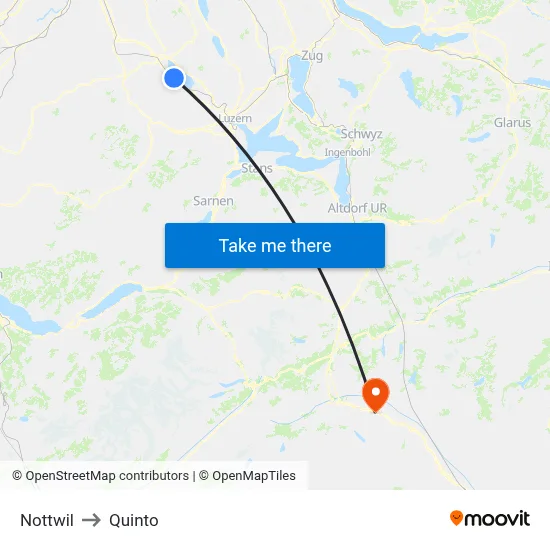 Nottwil to Quinto map