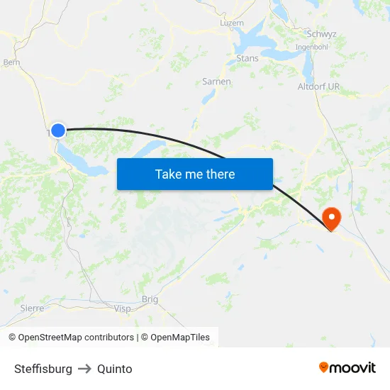 Steffisburg to Quinto map