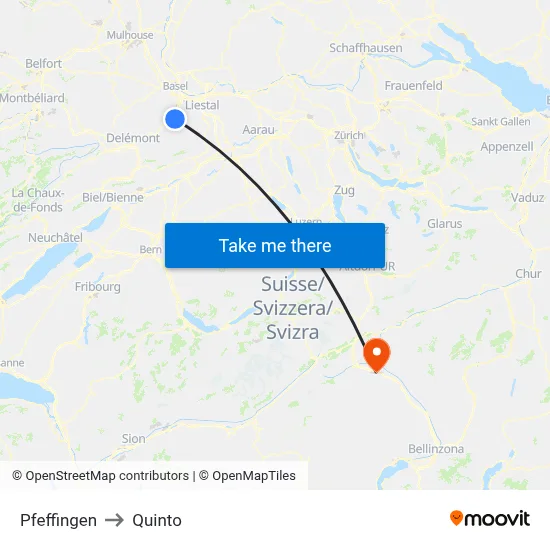 Pfeffingen to Quinto map