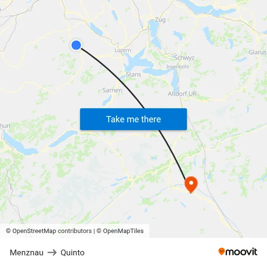 Menznau to Quinto map