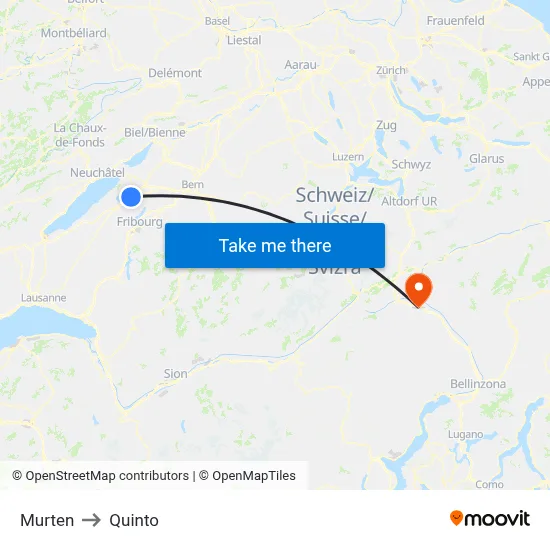 Murten to Quinto map