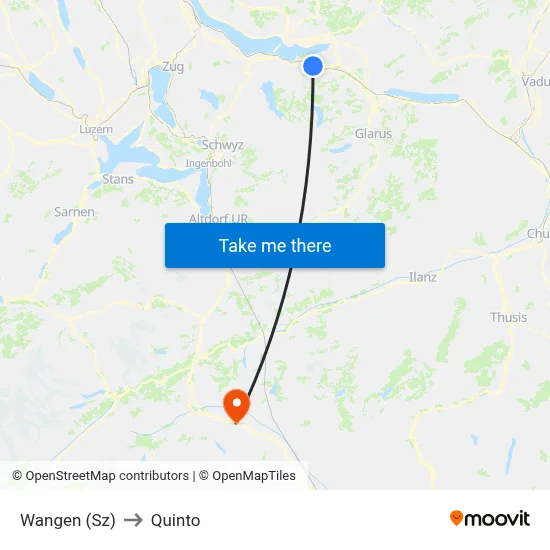 Wangen (Sz) to Quinto map