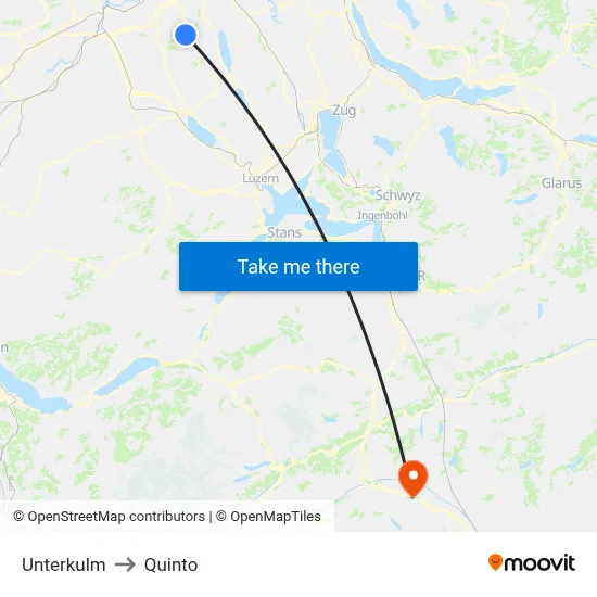 Unterkulm to Quinto map