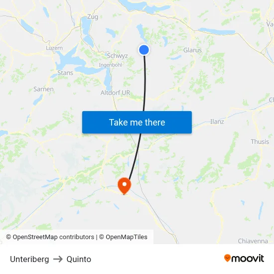 Unteriberg to Quinto map
