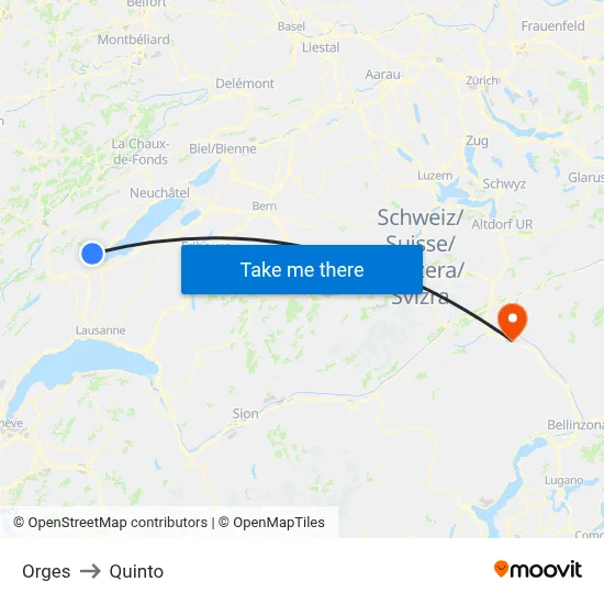 Orges to Quinto map
