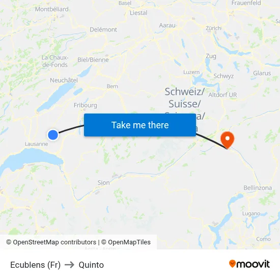 Ecublens (Fr) to Quinto map