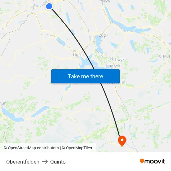 Oberentfelden to Quinto map
