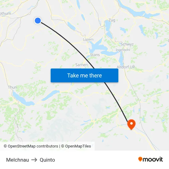 Melchnau to Quinto map