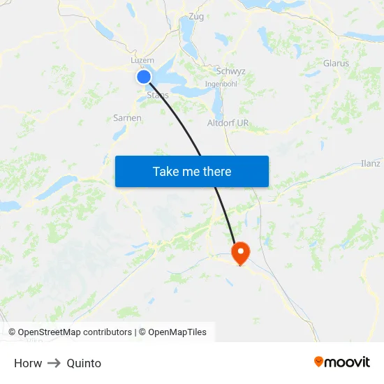 Horw to Quinto map