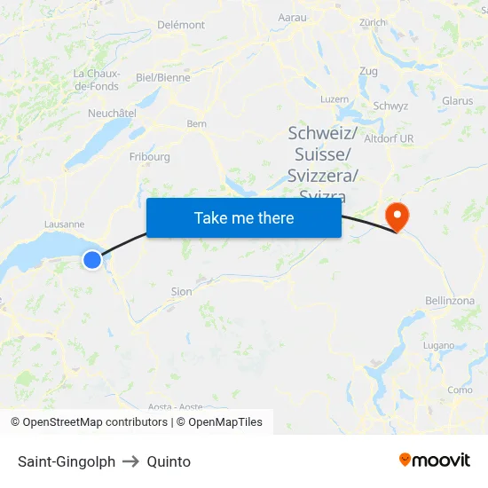 Saint-Gingolph to Quinto map
