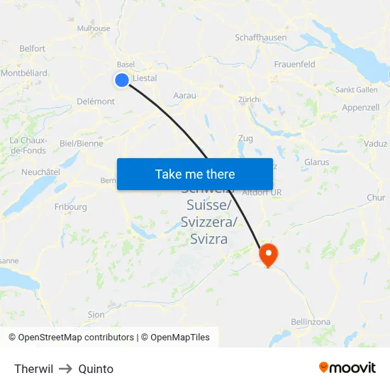 Therwil to Quinto map