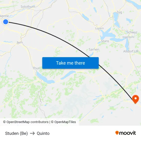 Studen (Be) to Quinto map