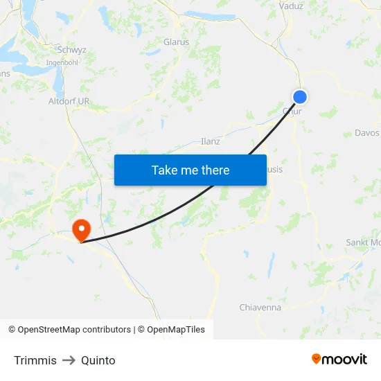 Trimmis to Quinto map