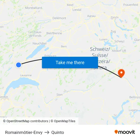 Romainmôtier-Envy to Quinto map