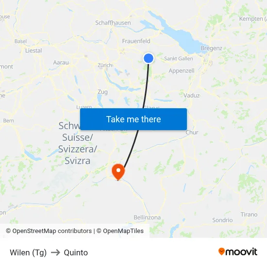 Wilen (Tg) to Quinto map