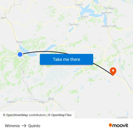 Wimmis to Quinto map