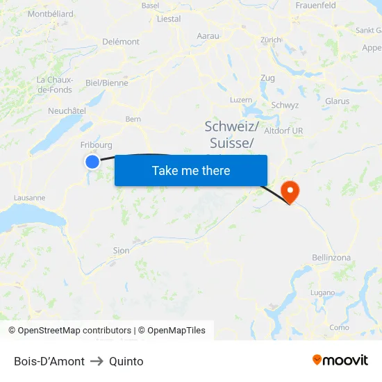 Bois-D’Amont to Quinto map