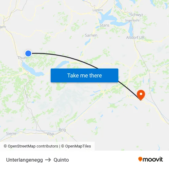 Unterlangenegg to Quinto map
