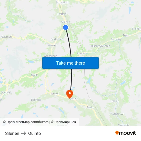 Silenen to Quinto map