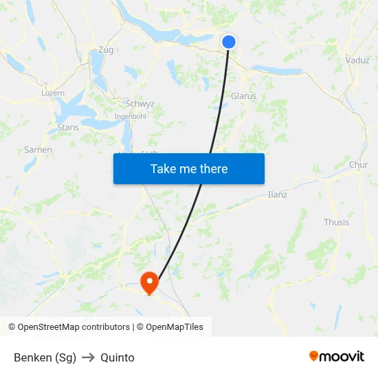Benken (Sg) to Quinto map