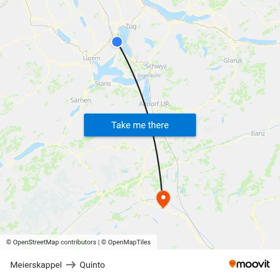 Meierskappel to Quinto map