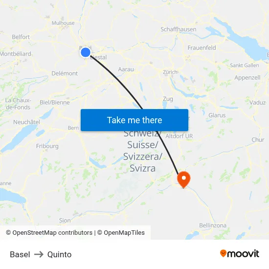 Basel to Quinto map