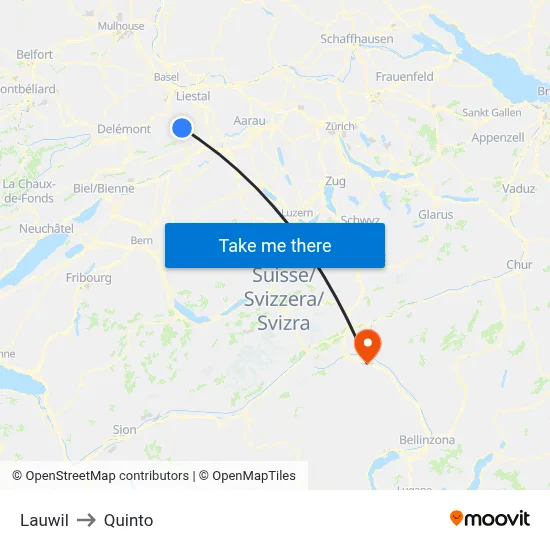 Lauwil to Quinto map