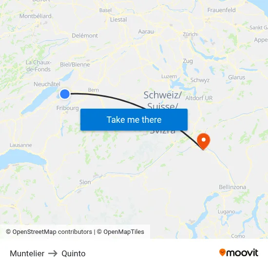 Muntelier to Quinto map