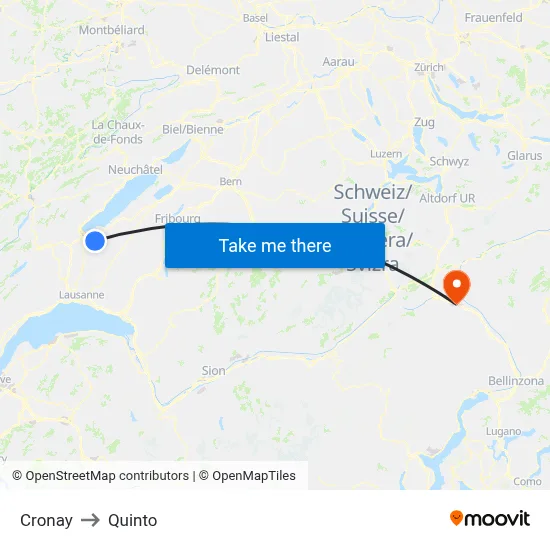 Cronay to Quinto map