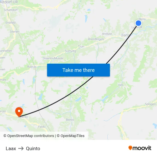 Laax to Quinto map