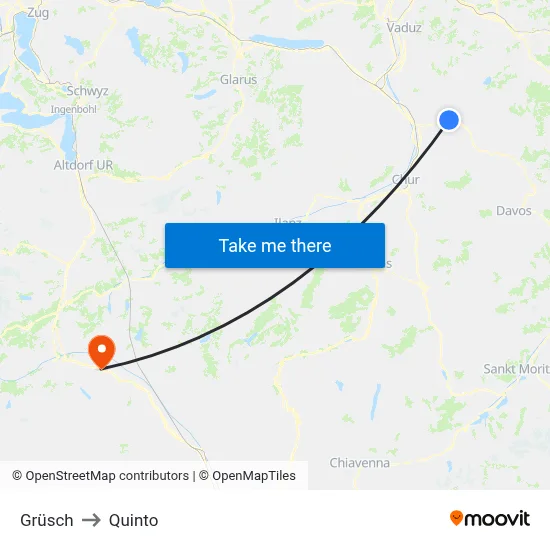 Grüsch to Quinto map