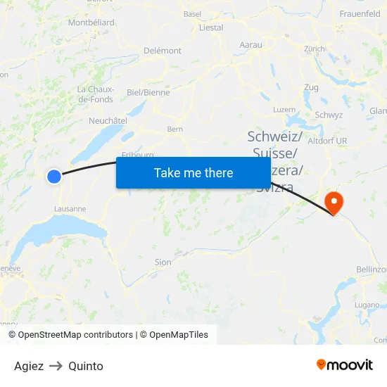Agiez to Quinto map