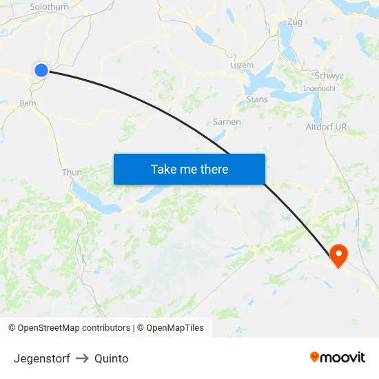 Jegenstorf to Quinto map