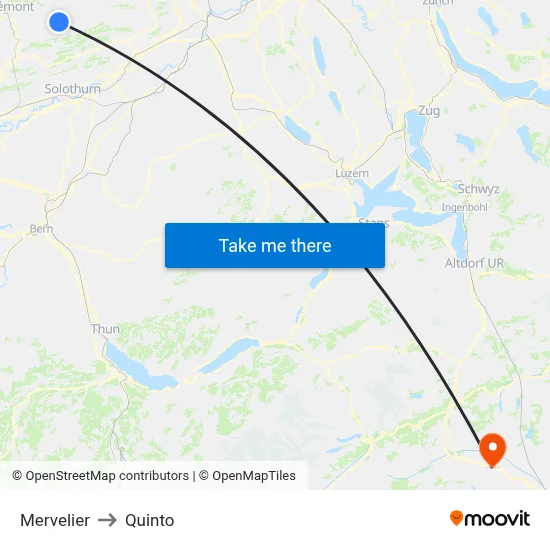 Mervelier to Quinto map