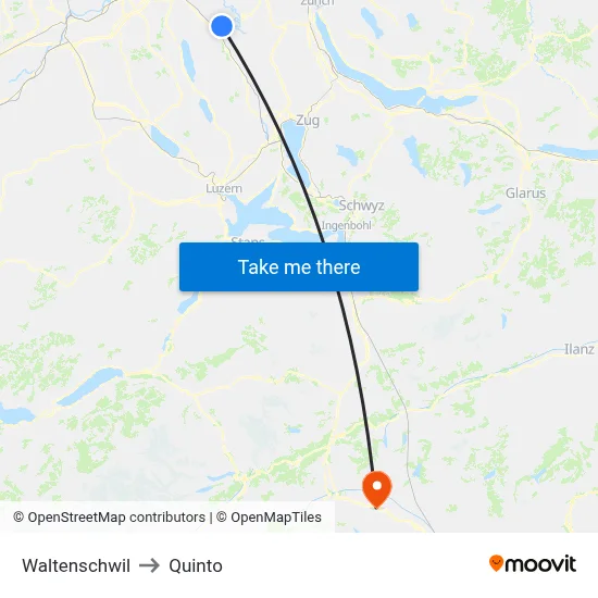Waltenschwil to Quinto map