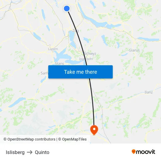 Islisberg to Quinto map