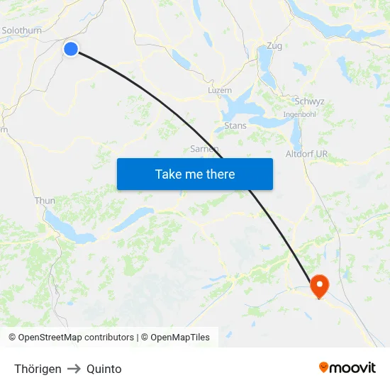 Thörigen to Quinto map