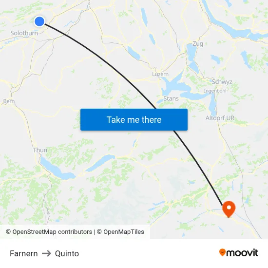 Farnern to Quinto map