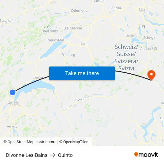 Divonne-Les-Bains to Quinto map