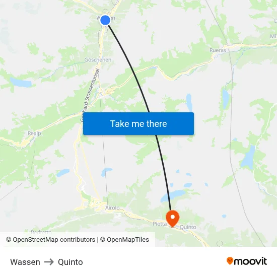 Wassen to Quinto map